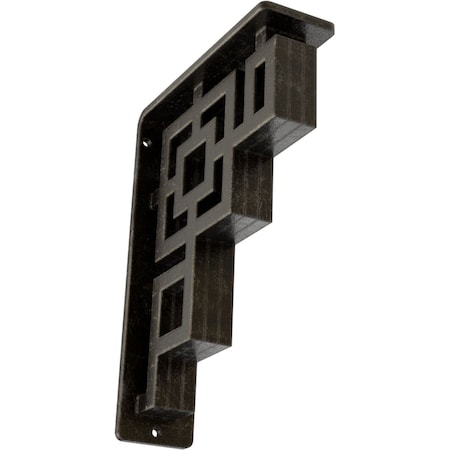 Ekena Millwork Eris Wrought Iron Bracket, (Triple center brace), Antiqued Warm Silver 2"W x 5 1/2"D x 8"H BKTM02X05X08TERAWS